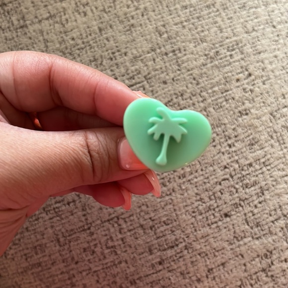 sparklemuse palm tree heart base mint ring - Picture 1 of 1